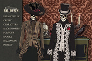 Victorian Goth Halloween, a Seasonal Illustration by WhiteRiverStudio (Thumbnail 5 of 8)