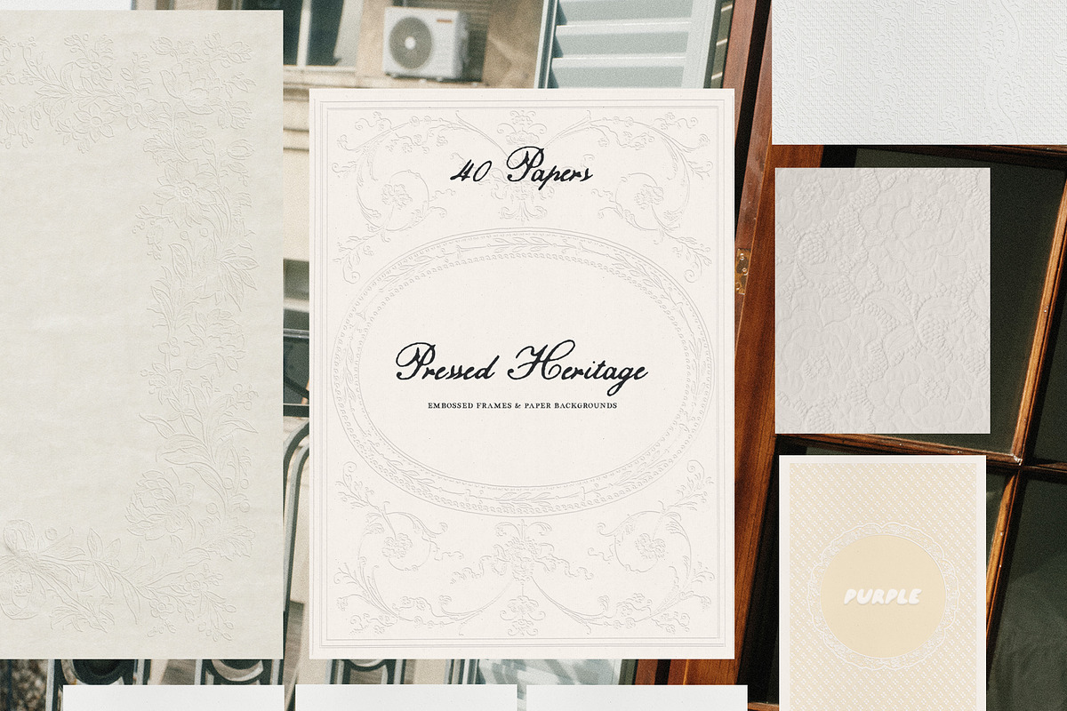 Vintage Embossed Papers & Frames, a Texture Graphic by Purple (Photo 16 of 19)