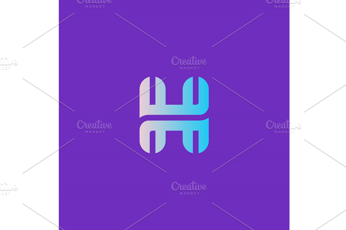 Minimal H letter logo. Gradient H, a Branding & Logo Template by Bureau