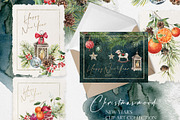 Christmas Mood. Watercolor clipart., a Seasonal Illustration by RushkinaAntonina (Thumbnail 2 of 11)