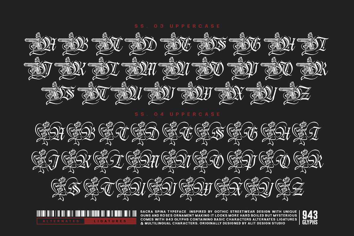 Sacra Spina Typeface, a Blackletter Font by alit design (Photo 11 of 20)