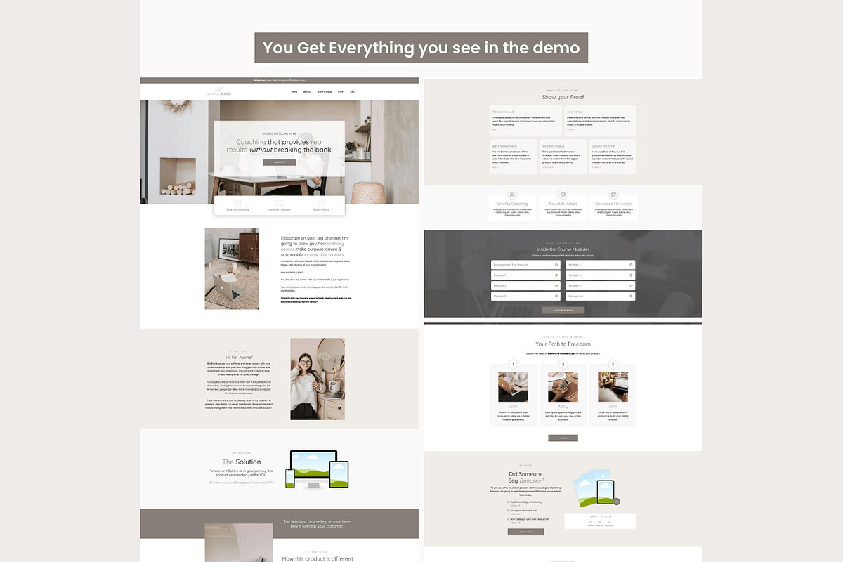 Systeme.io Neutral Sands Blog, a Landing Page Template by Hayley's Digital Hub (Photo 7 of 10)