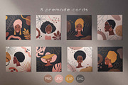 Modern Afro-American Women Set, a Texture Illustration by Illustana (Thumbnail 6 of 16)