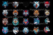Watercolor Wolf Logo Style Digital, an Object Graphic by Negarin Digital Art (Thumbnail 4 of 9)