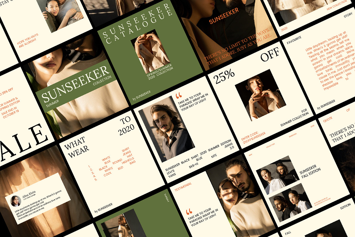 SUNSEEKER Instagram Template, a Social Media Template by VectorKiss GraphicsSupply (Photo 1 of 12)