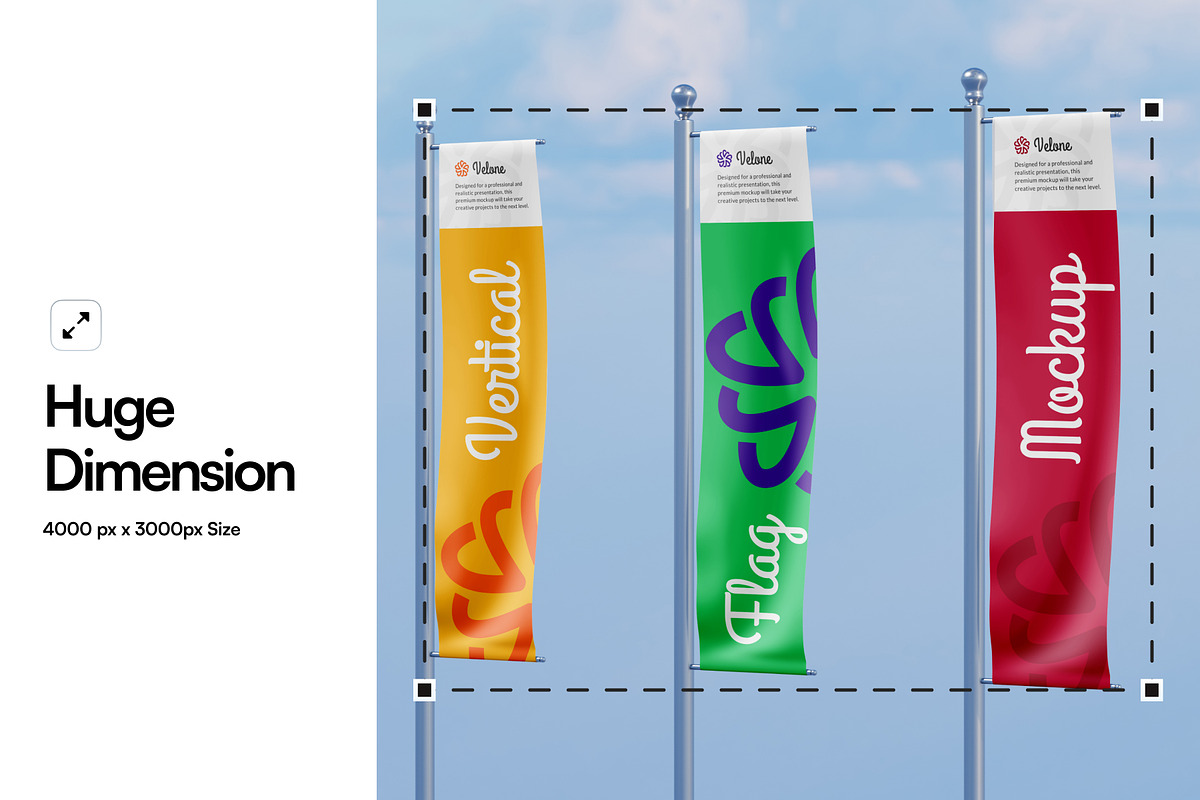 Vertical Flag Mockup, a Product Mockup by SLAB! Design