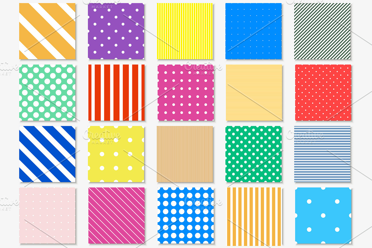 50 dotted and stripped color prints, a Pattern Graphic by ExpressShop (Photo 3 of 6)