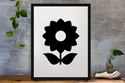 Sunflower Silhouette SVG, an Object Illustration by newminddesign (Thumbnail 3 of 3)