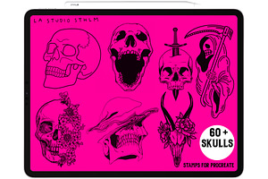 Skulls - Tattoo Flash Stamp Set