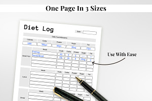 Diet Log, Food Log, Diet Planner