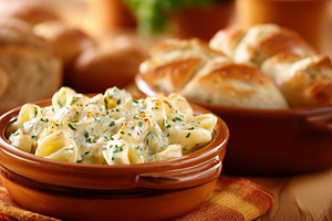 Creamy tortellini pasta with herbs, a Food & Drink Photo by MistyDay