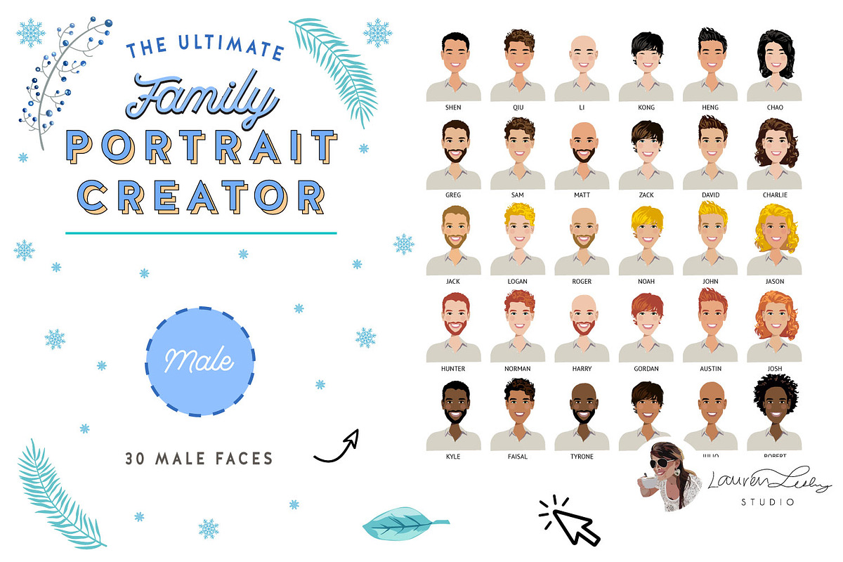 Portrait Creator Winter Family, a Person Illustration by Lauren Lesley Studio (Photo 12 of 17)