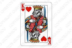 King Of Hearts Design From Deck Of