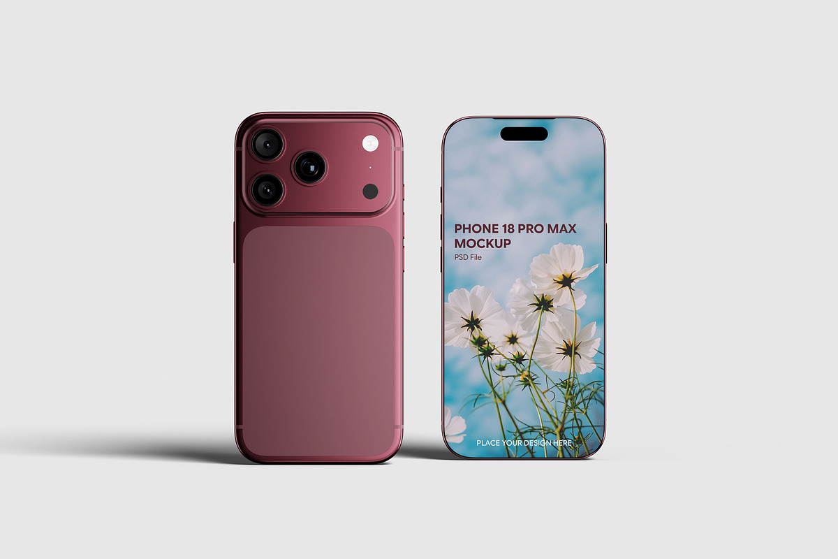 Phone 18 Pro Mockup, an iPhone Mockup by scribrostudio (Photo 5 of 10)