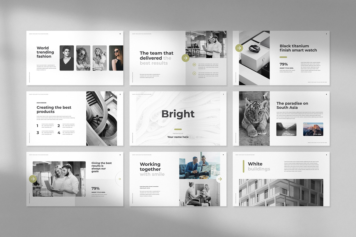 Bright PowerPoint Template, a Presentation Template by Creathrive Design (Photo 5 of 9)