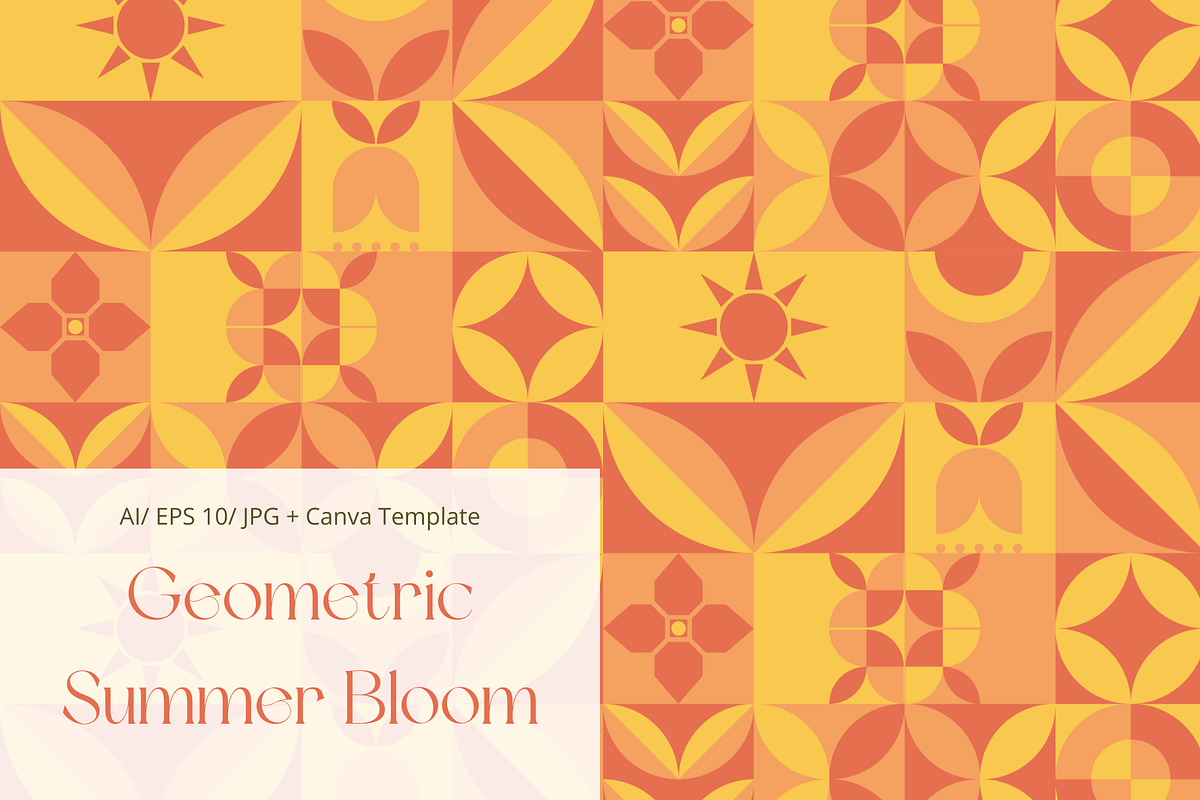 Geometric Summer Bloom Pattern, a Pattern Graphic by ItsReksita Pattern (Photo 1 of 20)
