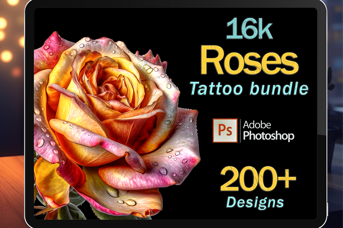 16k Rose tattoo bundle, a Nature Photo by ProcreateInk (Photo 1 of 9)