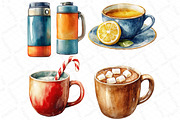 Watercolor Cozy Winter Christmas Cli, an Illustration by DreamPrint404 (Thumbnail 6 of 6)