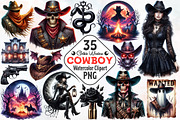 Gothic Western Cowboy Clipart, an Illustration by RobertsArt (Thumbnail 1 of 7)
