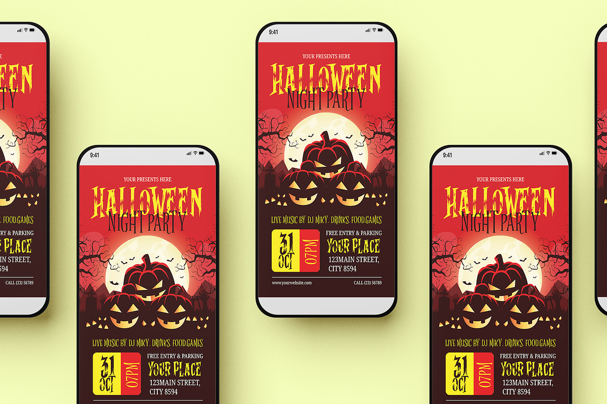 Halloween Party Flyer, a Flyer Template by Creativestoree (Photo 4 of 5)