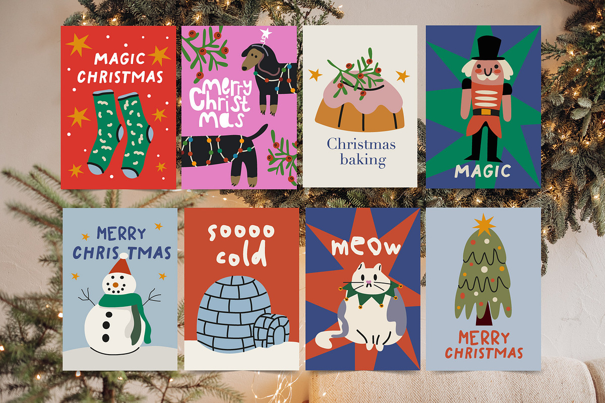 Christmas Retro Posters Collection, a Seasonal Illustration by Luamor (Photo 4 of 7)