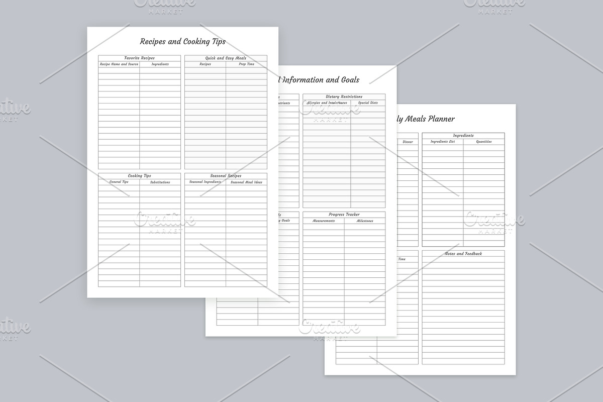 Meal Planning Pages Set V-10, a Stationery Template by shahsoft (Photo 2 of 3)