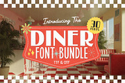 Diner Font Bundle - 30 Retro Fonts!, a Sans Serif Font by HipFonts (Thumbnail 1 of 10)