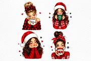 Christmas Girl Clipart PNG Bundle, a Seasonal Illustration by Craft Nest (Thumbnail 3 of 3)