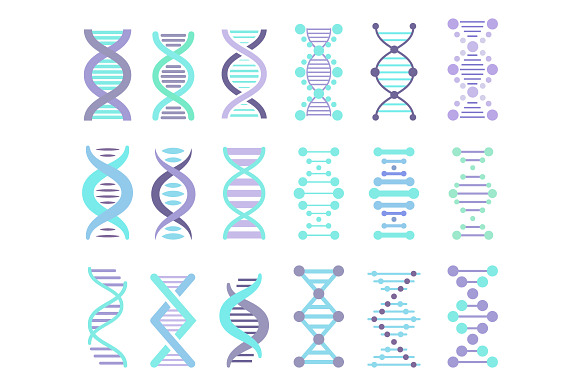 Dna Genetics Vector Icons