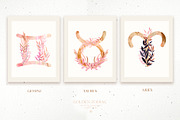 Watercolor Golden Zodiac, an Illustration by Webvilla Studio (Thumbnail 5 of 6)