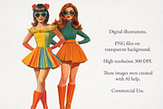 1960s Lady Clipart 48 PNG, a Person Illustration by EleSArtDesign (Thumbnail 4 of 4)