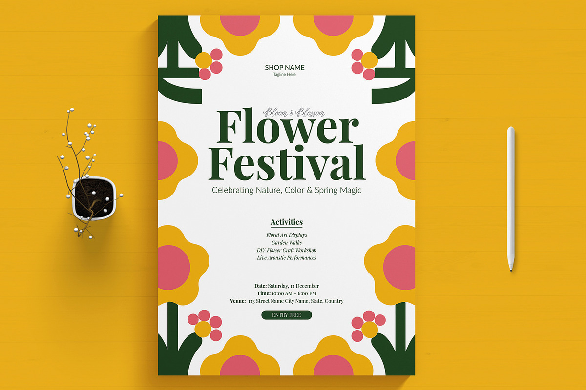 Flower Festival Flyer, a Flyer Template by MightyDesign (Photo 1 of 8)