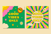 Set of Retro Groovy cards, an Illustration by T Bild (Thumbnail 2 of 3)