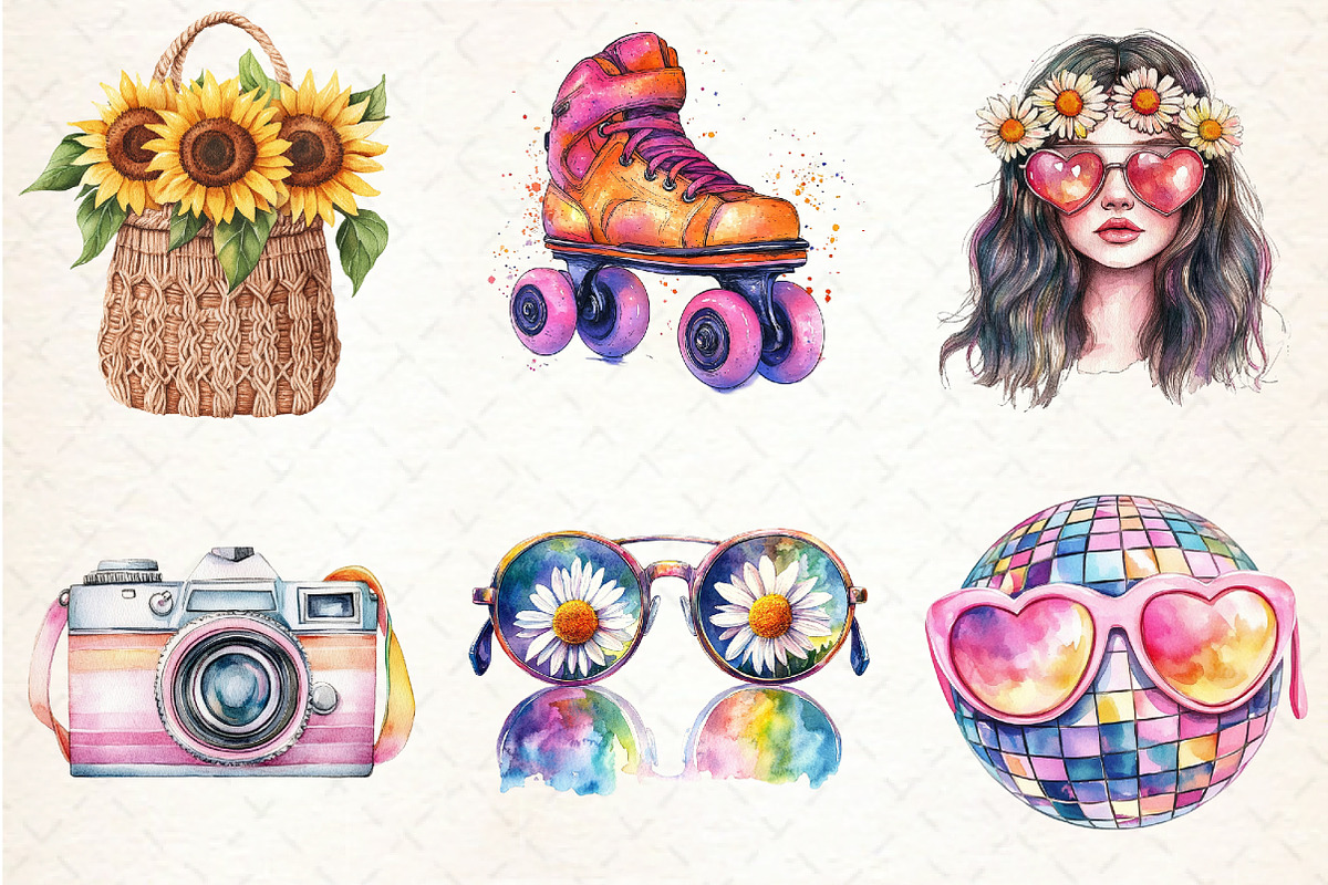 Groovy Summer Clipart, an Illustration by Libby Wishes (Photo 6 of 6)