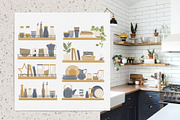 Abstract Kitchen vector clipart, a Decorative Illustration by ArtPavo (Thumbnail 4 of 13)