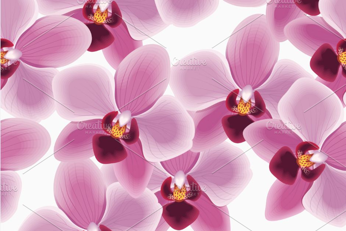 Orchid seamless pattern, a Pattern Graphic by MalinaShop