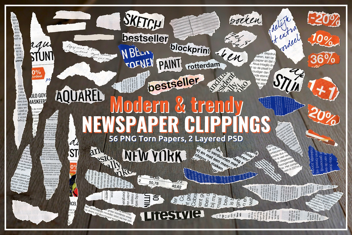 Newspaper Clippings Torn Papers PNG, an Object Graphic by ilonitta (Photo 1 of 7)