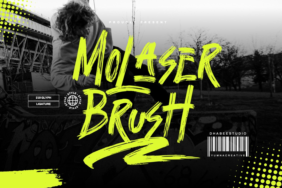Molaser Brush - Ink Brush Font, a Handwritten Font by Dhabee (Photo 1 of 16)