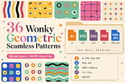 36 Wonky Geometric Seamless Patterns, a Pattern Graphic by Designs24hr (Thumbnail 6 of 6)