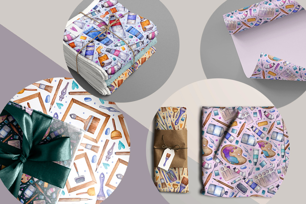 Watercolor Art Supplies |80 elements, an Education Illustration by Aquarellka (Photo 6 of 6)