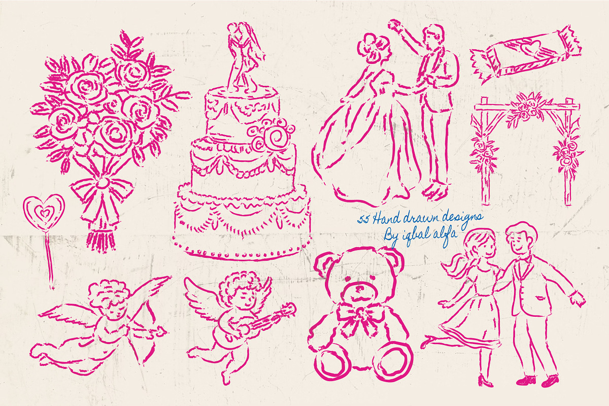 Hand Drawn Valentines Clipart Bundle, an Outline Icon by Baleee (Photo 5 of 15)