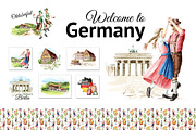 Welcome to Germany. Watercolor set, an Illustration by Daria Ustiugova (Thumbnail 1 of 15)