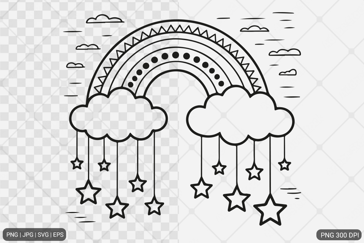 Dreamy Rainbow Cloud SVG PNG Bundle, an Illustration by Actual Pixel (Photo 7 of 8)