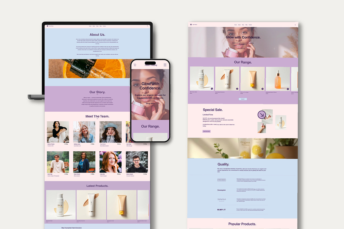 Wix Skincare & Wellness Website, a Wix Template by Sky Dore Design (Photo 3 of 11)