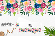 Watercolor flowers clip art, an Illustration by Elly Studio (Thumbnail 6 of 9)