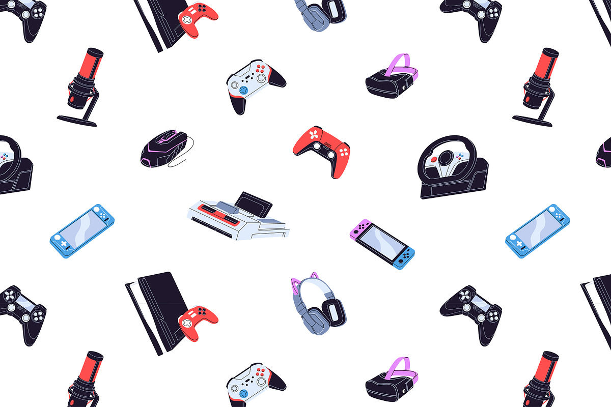 Video game devices set, backgrounds, a Technology Illustration by PaperTrident (Photo 4 of 6)
