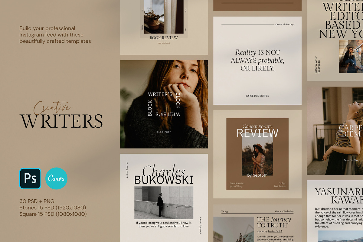 Writers Social Media Pack + Stories, a Social Media Template by September 5th (Photo 1 of 22)