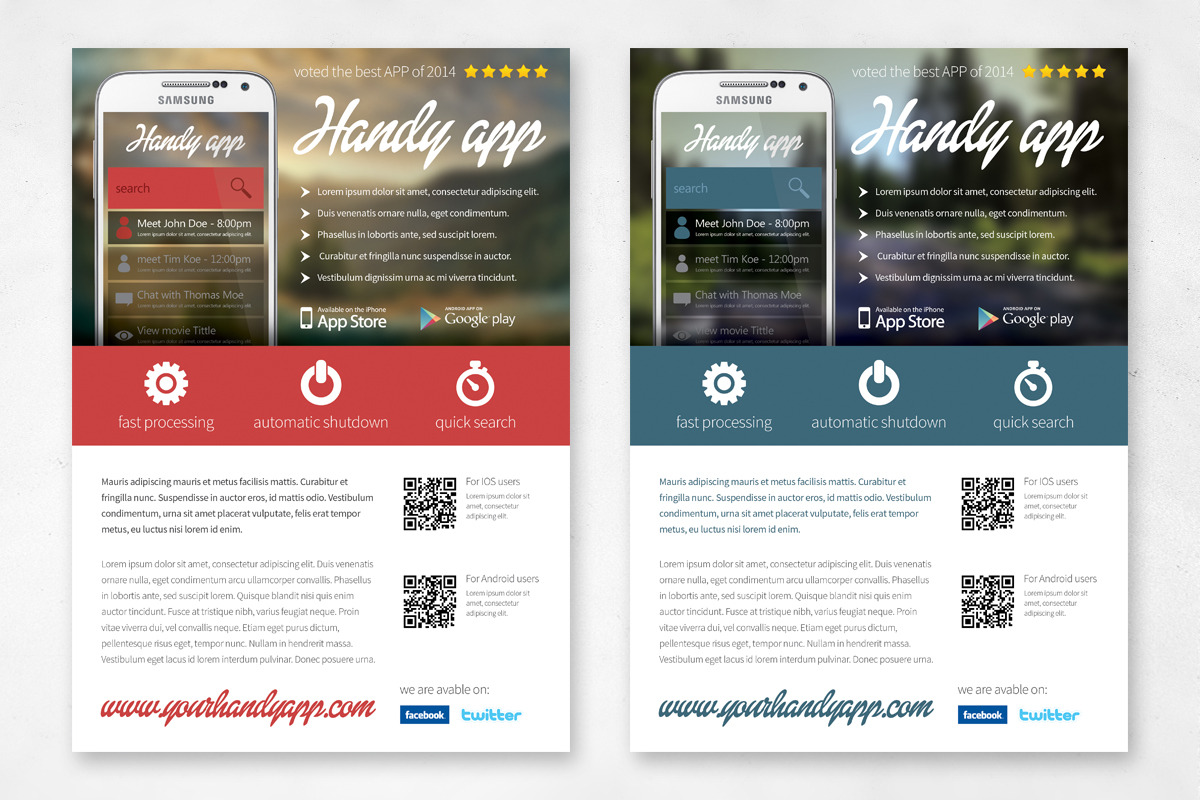 Mobile App A4 Flyer, a Flyer Template by buttonpl (Photo 3 of 4)