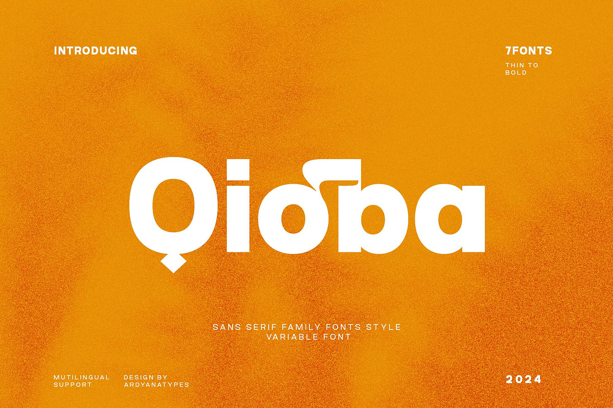Qioba, a Sans Serif Font by Ardyanatypes (Photo 1 of 12)