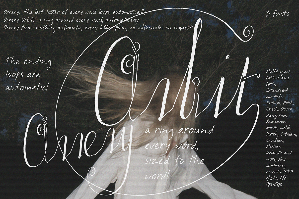 Orrery Orbit - Orbiting Font!, a Handwritten Font by Lilithcollageart (Photo 5 of 10)